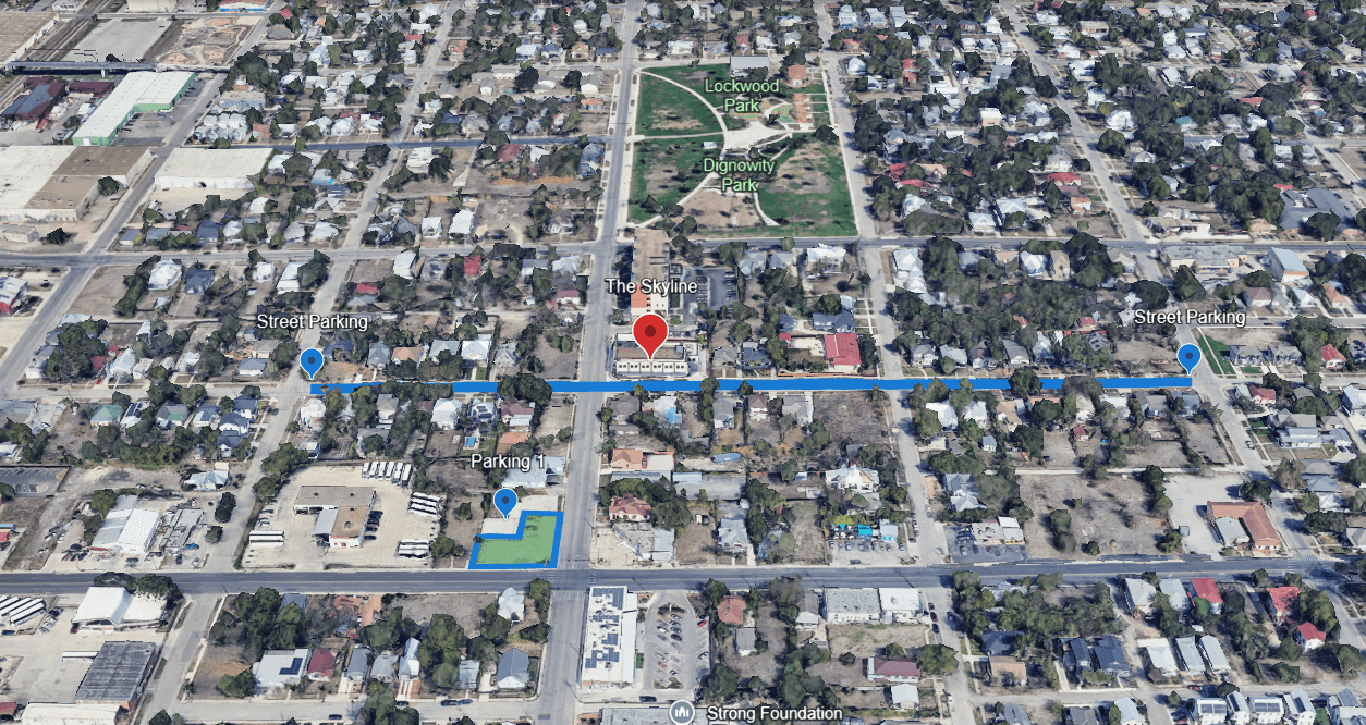 Aerial parking map for The Skyline